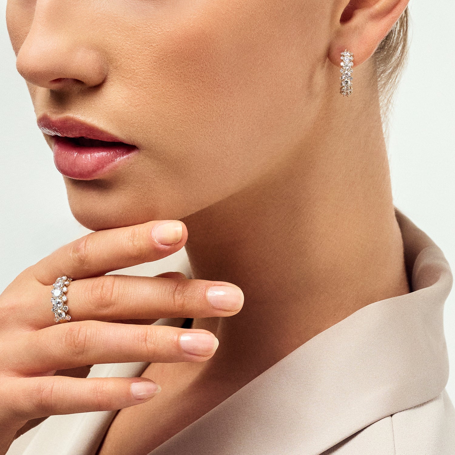Earrings fior - 14k yellow gold or white gold 0.88-2.43 ct TW G-H VS lab-grown diamonds - Image 2
