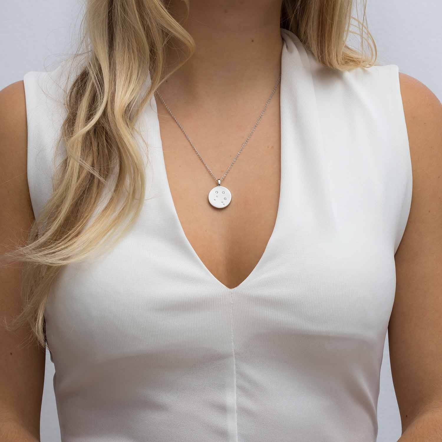 Pendant Zodiaco Virgo with white zirconia - Image 2