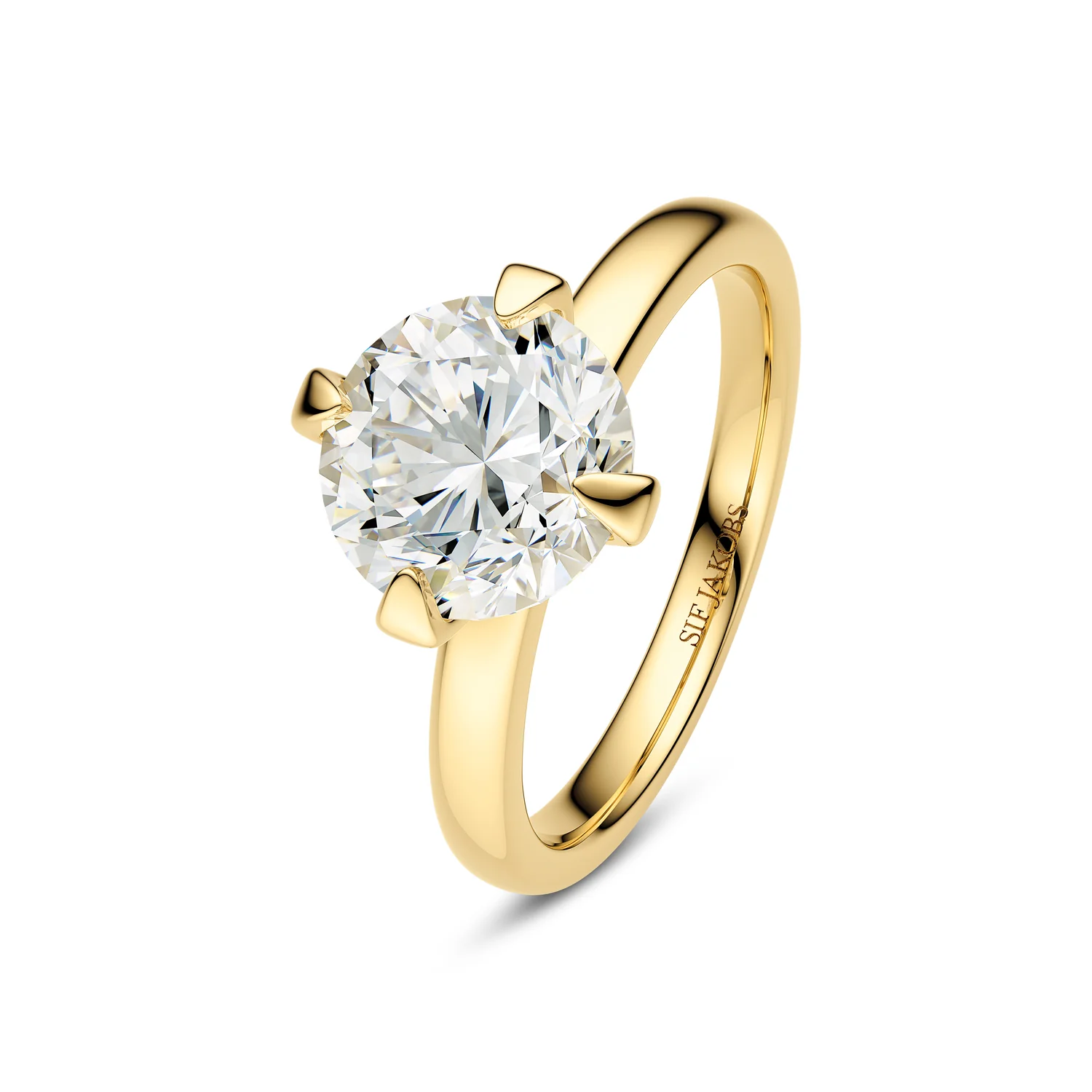 Ring Venice Solitaire - 14k yellow gold or white gold 0.50-3.00 ct TW G-H VS lab-grown diamonds - Image 4